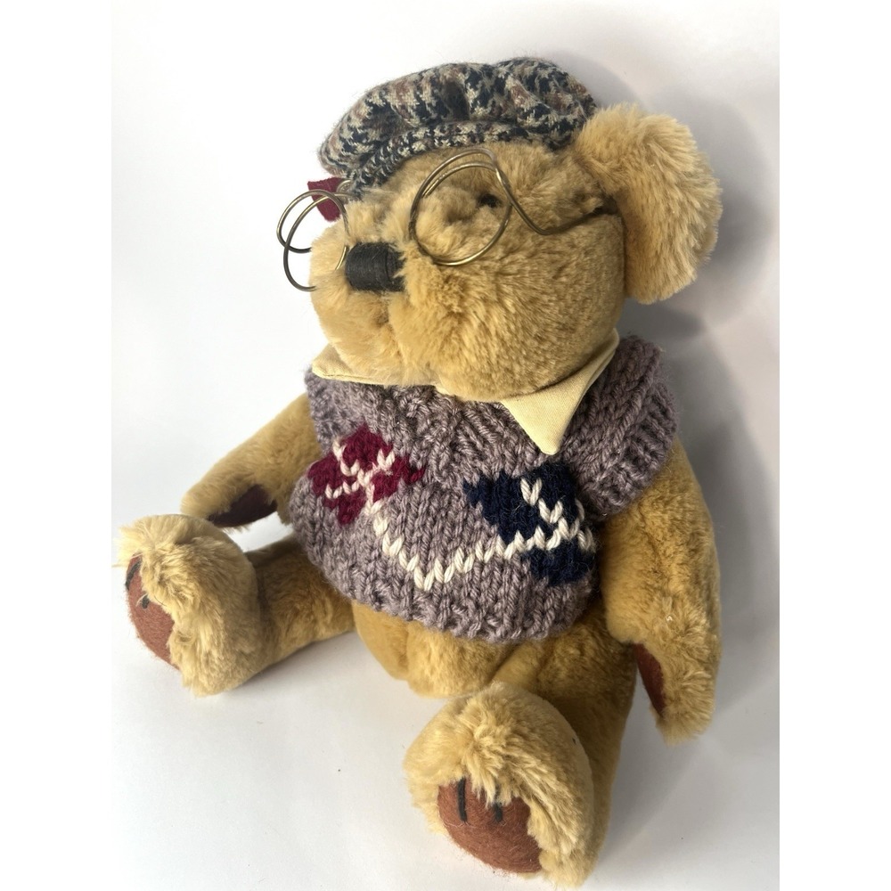 Pickford Bears Sherwood Brass Button Bear Plush w/ Glasses Sweater Hat
